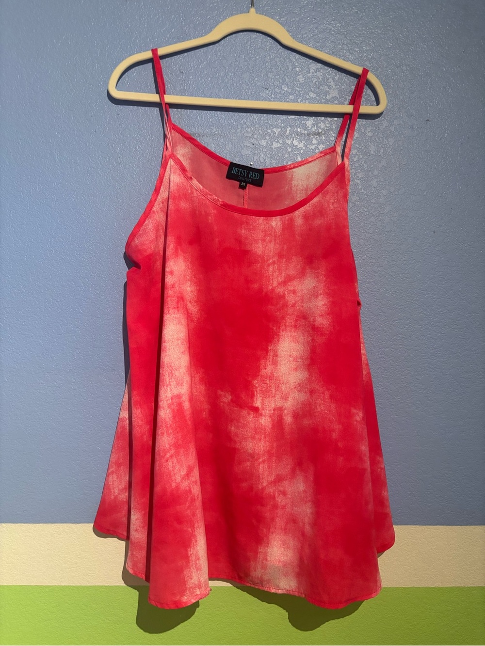 Women's Pink Tie-Dye Spaghetti Strap Camisole